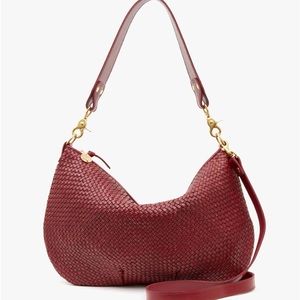 Clare B moyen messenger bag in oxblood. NWT.